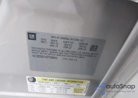 2012 Chevrolet Malibu 1Lt from USA, damaged, VIN 1G1ZC5E01CF159592